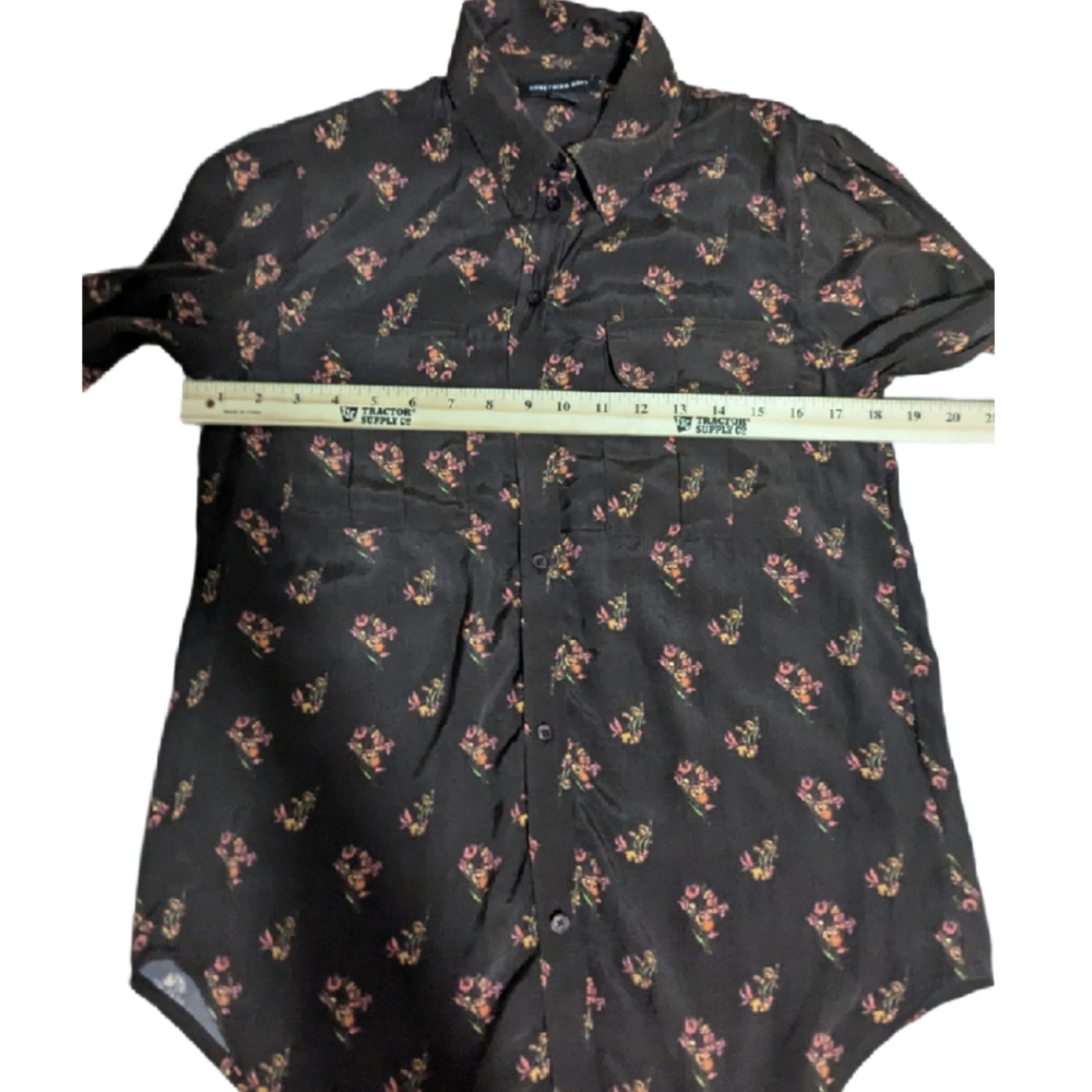 Something Navy Xxs Utility Blouse Button Down Bro… - image 4